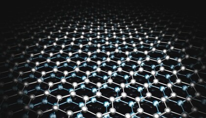 Obraz premium Carbon cloth, nanomaterial structure, Nanotubes modern technologies, graphene molecular structure, carbon fiber, 3D rendering