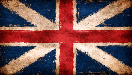 Fototapeta premium Vintage union jack on distressed textured background