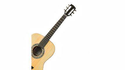 Fototapeta premium a wooden acoustic guitar on a transparent background, PNG image, PNG file, Generative art.