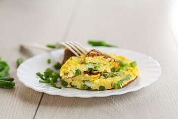Omelette with beans and fresh herbs