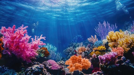 Obraz premium Colorful coral reef underwater scene