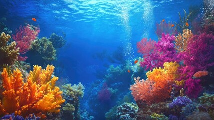 Obraz premium Colorful coral reef underwater scene