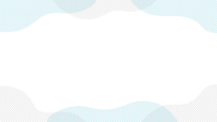 かわいい雲のイラストフレーム　グレー　水色　ベクター