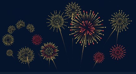 Fototapeta premium Geometric Fireworks Illustration