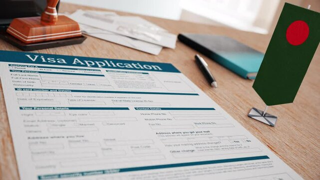 Bangladesh Visa Application Rejected, Animation.1920/1080 .04 Second Long.