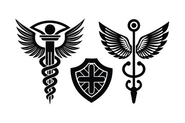Symbols of Science Greek Medicine Industry Set