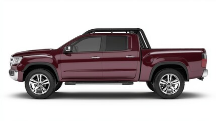 A glossy Burgundy pickup truck