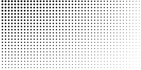 Halftone dots pattern background. Monochrome dot textures. Abstract black and white dots. Line dots. Simple vintage and retro illustration design.
