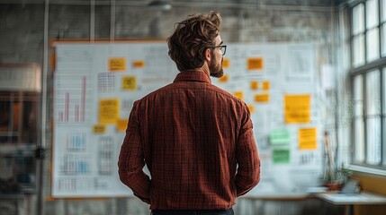 Naklejka premium Visionary Businessman Examining Strategy