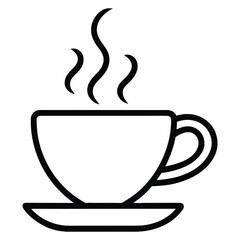 A minimalist line art teacup icon