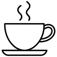 A minimalist line art teacup icon