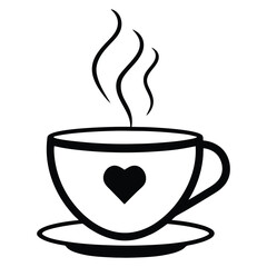 A minimalist line art teacup icon