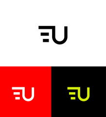 Modern Minimalist EU Lettermark Logo Design Variations