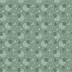 Seamless pattern with circular knitting needles and tools color. Illustration for your projects