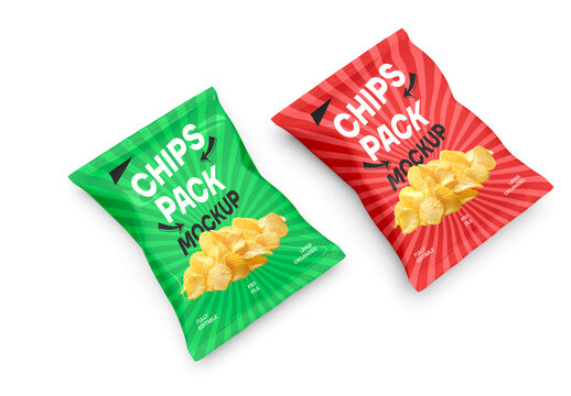 Two Chips Bags Mockup