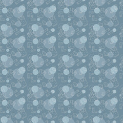 Seamless pattern with girl and knitting clothes color. Illustration for your projects.