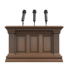 lectern with microphone isolated on transparent background. PNG
