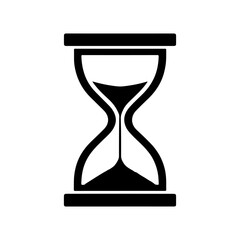 hourglass vector logo illustration. black and white icon silhouette