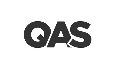QAS logo design template with strong and modern bold text. Initial based vector logotype featuring simple and minimal typography. Trendy company identity.