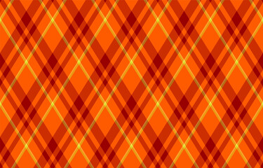 Vibrant autumnal plaid pattern in rich orange and red hues.  Perfect for fallthemed designs, textiles, or website backgrounds.