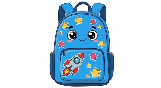 Cute cartoon backpack illustration for children