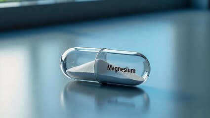 Magnesium Glycinat Mineral Tablet, Essential for Healthy Muscles, Nerves, Bones, and Blood Sugar Levels. Dietary Supplement, Health Care. Healthy Lifestyle. Magnesium Deficiency. Daily Mineral Intake.