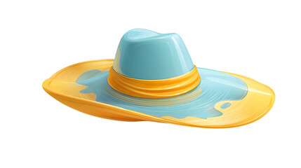 A vibrant blue and yellow sombrero-style hat, perfect for sunny days and festive occasions.