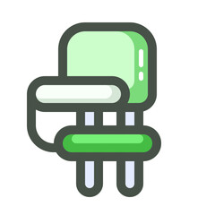 vector illustration of a chair with small attached table
