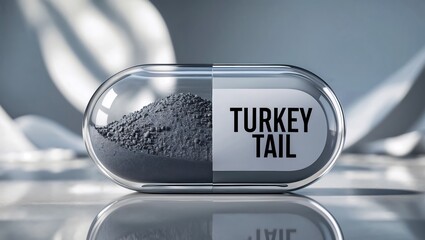 Turkey Tail Mushroom Powder. A Bioactive Powerhouse for Immune and Cellular Health. Antioxidant, Medicinal Mushroom. Magic Fungy. Health Boost. Antioxidant Effects, Anti-inflammatory Properties.