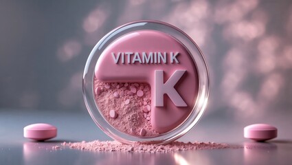 Vitamin K2 Powder. Dietary Supplement, Vitamins, and Tablets. K2 Vitamin Powder. Health Care. Healthy Lifestyle. Vitamin K2 Deficiency.