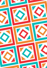 Obraz premium Beautiful geometric background. Figures of different shapes. Tribal form. Flowers. Geometric design. Creative textures. Colorful art. Modern graphic poster. Retro color. Vector illustration