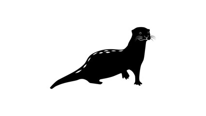 Otter symbol, black isolated silhouette