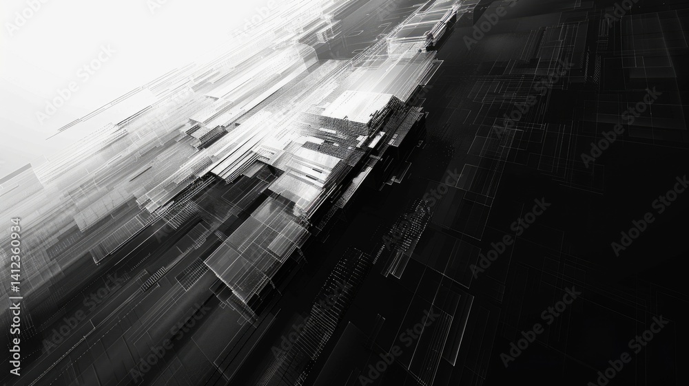 Poster abstract complex glitch with pixel effect in tech background use shading and glitches texture expres