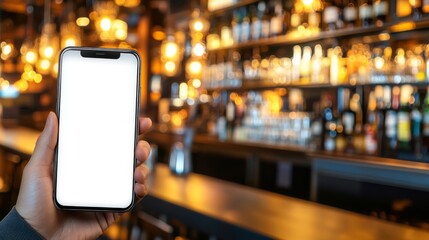 Stock image of a phone mockup with a blank white screen for a beauty salon booking app