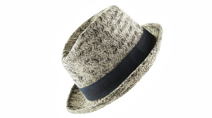 a fedora is worn with a hat on a transparent background, PNG image, PNG file, Generative art.