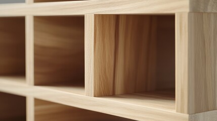 Fototapeta premium Carpenter assembling wooden shelves in a workshop. Featuring craftsmanship and organizational design