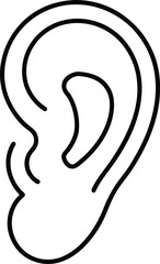 ear outline icon vector art illustration.