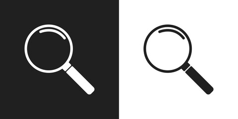 Search icon. Magnifying glass icon, vector magnifier or loupe sign. Magnifying glass icon, search icon Vector Illustration, Magnifying glass set, Zoom symbol,  zoom lens sign, scan search symbol.