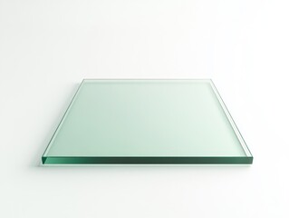 Square glass plate, studio background, product display