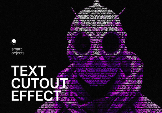 Cut Out Text Photo Effect Mockup