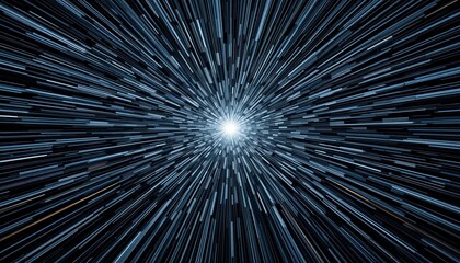 Dynamic light burst in space abstract visualization digital art cosmic environment wide angle energy and motion concept