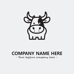 Cow illustration black and white for logo company vector image
