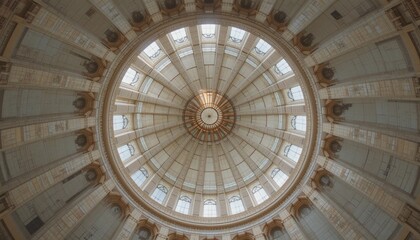 Obraz premium Dramatic architectural dome view historic building interior design urban environment upward perspective aesthetic concepts for visual inspiration