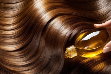Fototapeta premium A salon professional, skilled as a hairstylist with a specialty in braids, applies oil to a woman's hair, providing services such as hairstyling, hair treatment, creating hairdos, and applying