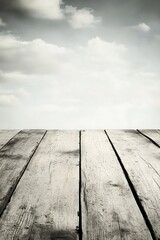 Rustic Wooden Planks Sky Background Texture