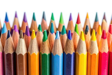Fototapeta premium Panoramic Colorful Pencil Art: Creative Copy Space Background