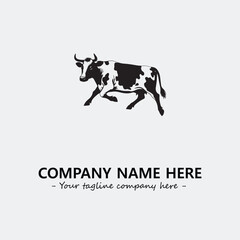 Cow illustration black and white for logo company vector image
