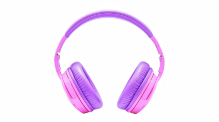a pair of pink headphones against a on a transparent background, PNG image, PNG file, Generative art.