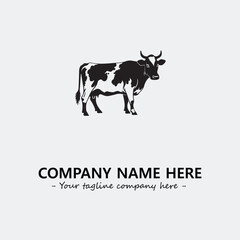 Cow illustration black and white for logo company vector image
