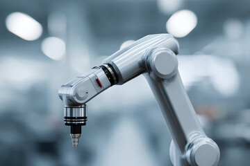 robotic arm with sleek modern design enhancing futuristic workspace